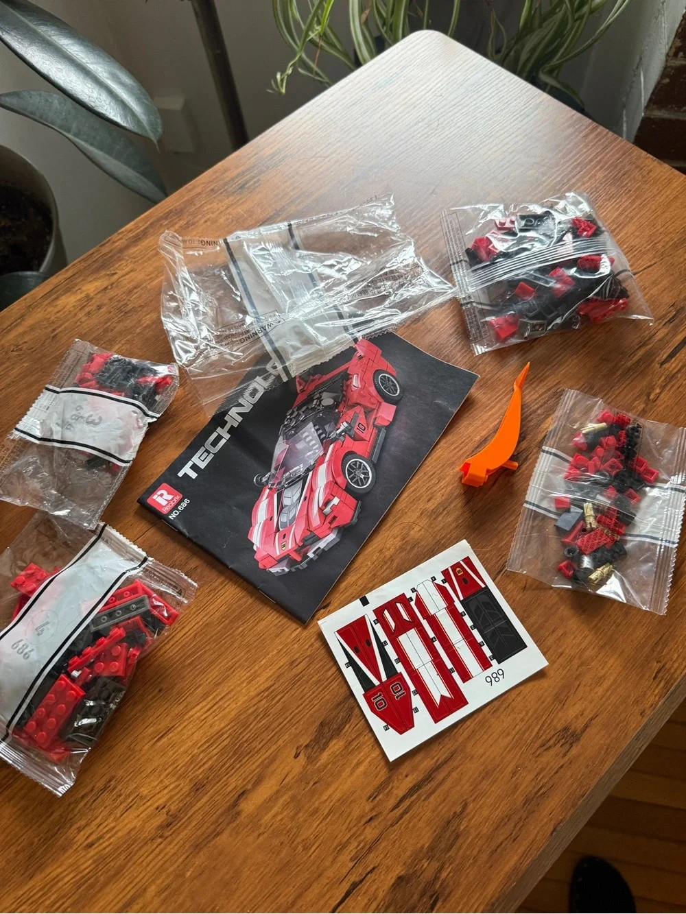 Reobrix NO 686 Technic Race Car Building Set with Stickers